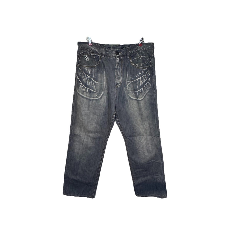 Eight 732 Men's Jeans Vintage Y2K Streetwear Hip Hop Baggy Cotton Gray 38X34‎